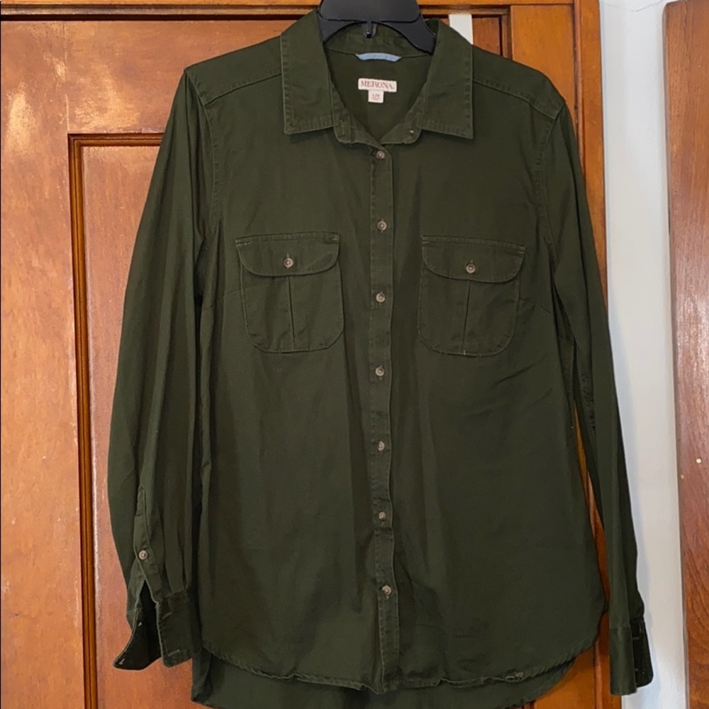 Army Green Button Down Shirt